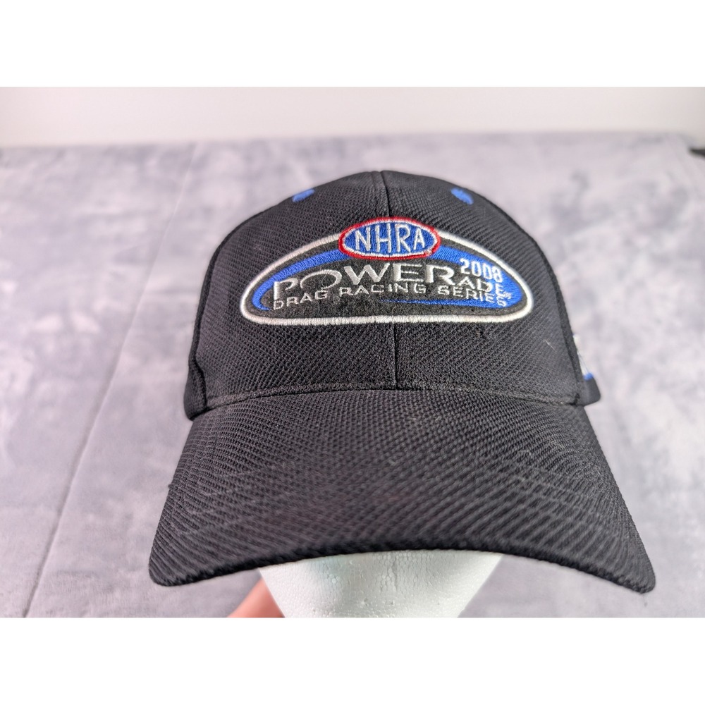 NHRA Powerade Drag Racing Series 2008 Crew Hat Black Adjustable Cap Main Gate